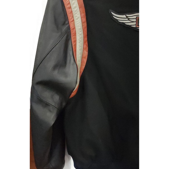 Harley Davidson Jacket Leather & Wool Vintage Varsity Letterman Full Zip Men XXL - Picture 12 of 16